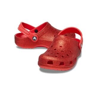 Crocs Classic Red Glitter Clogs Women's Size 7